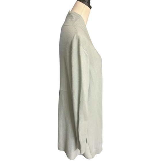 Repeat Silver Edition Womens Cashmere Silk  Gray Rib Pocket Open Cardigan 40/M - Picture 5 of 10